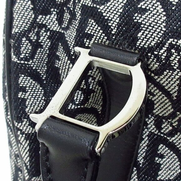 100% Authentic ChristiaDior Logogram Light gray Dark Navy Hand Bag - Picture 8 of 13